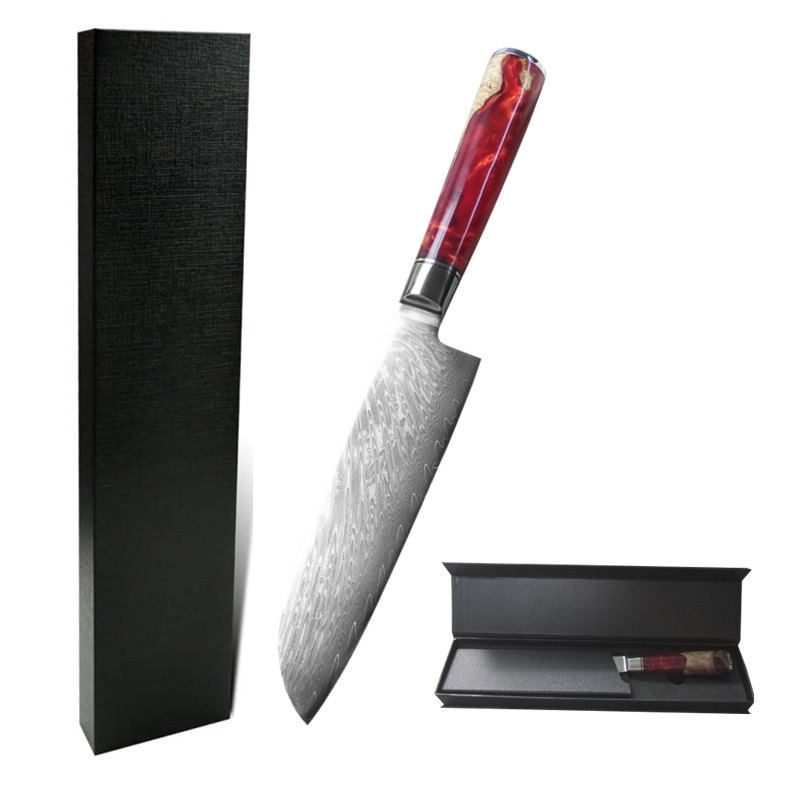 Damaškový kuchynský nôž HA-18603 - Small Cleaver/Μπλε