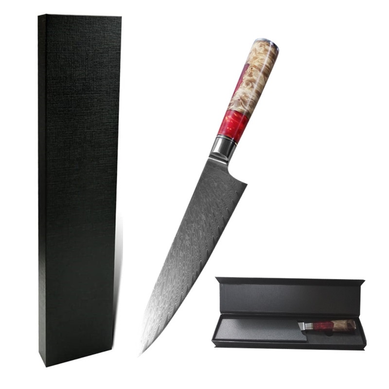 Damaškový kuchynský nôž HA-18603 - Small Cleaver/Μπλε