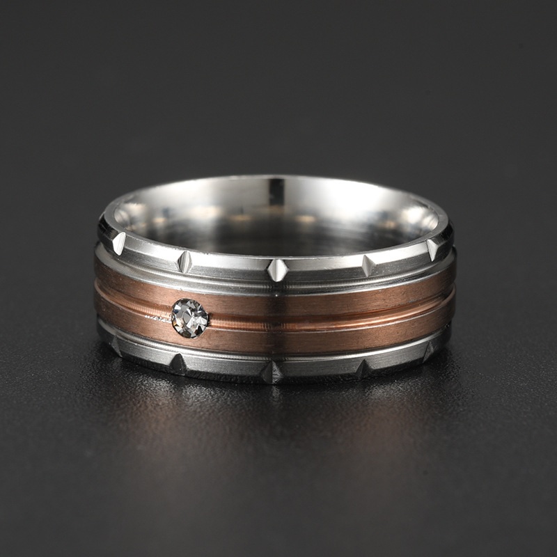 Δαχτυλίδι IN-17406 - Ασημί / Χρυσό Ροζ / 57mm