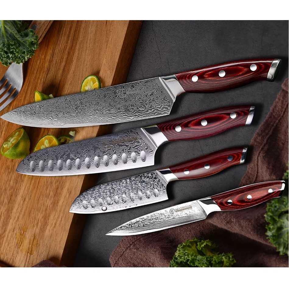Μαχαίρι κουζίνας από ατσάλι Δαμασκού MI-20175 - Santoku