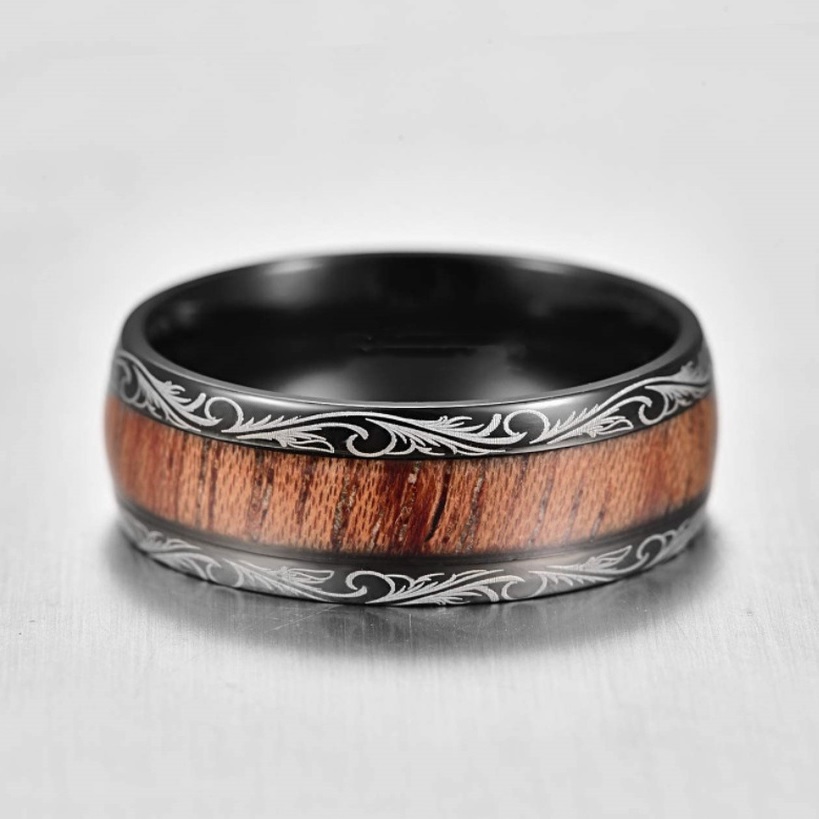 Δαχτυλίδι OR-17119 - Μαύρο / Μπλε / 52mm