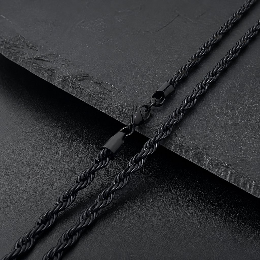 Ανδρική Αλυσίδα - Μαύρη / 55cm / 2mm
